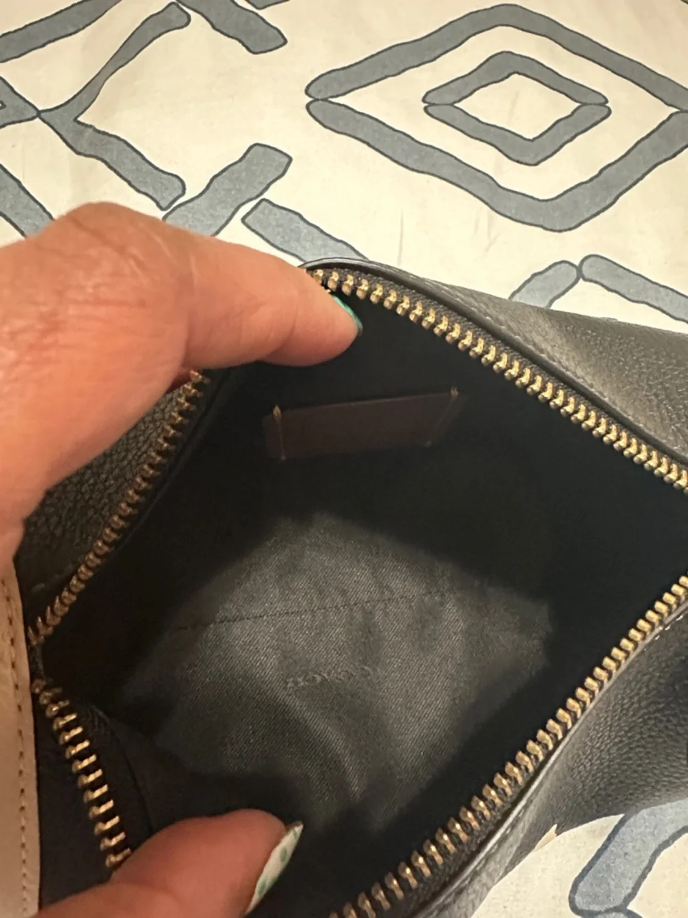 COACH Black Mini Barrel Bag with Red Strap and Cream Trim - Picture 7 of 7